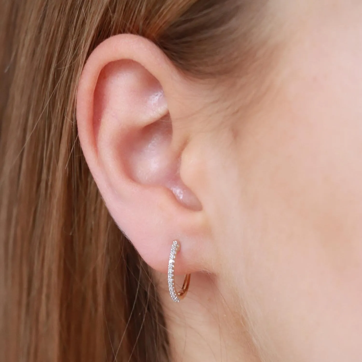 0.10ct Diamond Hoop Earrings In 9Ct Yellow Gold