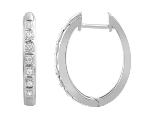 0.10ct Diamond Huggie Earrings In 9Ct White Gold