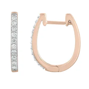 0.25ct Diamond Huggie Earrings In 9Ct Rose Gold