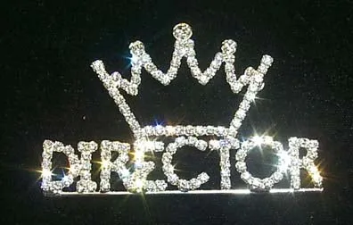 #11882 Rhinestone Director with Crown Pin