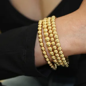 14k Gold Filled Bracelet 4mm Beads Stretch to Fit