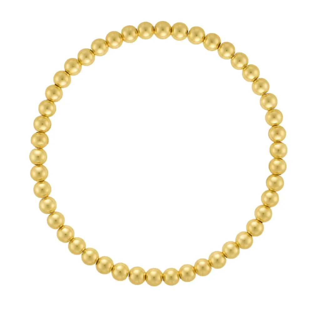 14k Gold Filled Bracelet 4mm Beads Stretch to Fit
