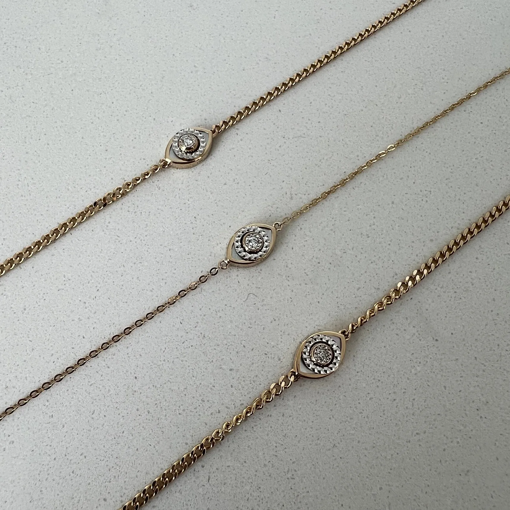 2 in 1 Oval Eye Gemstone Diamond Bracelet