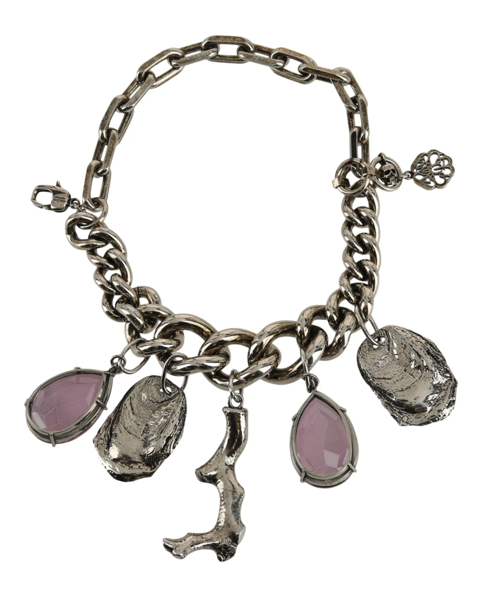 Alexander McQueen Womens Chain Charm Bracelet