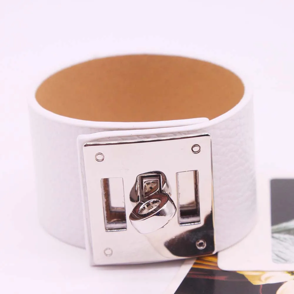 All-match wide leather ladies bracelet