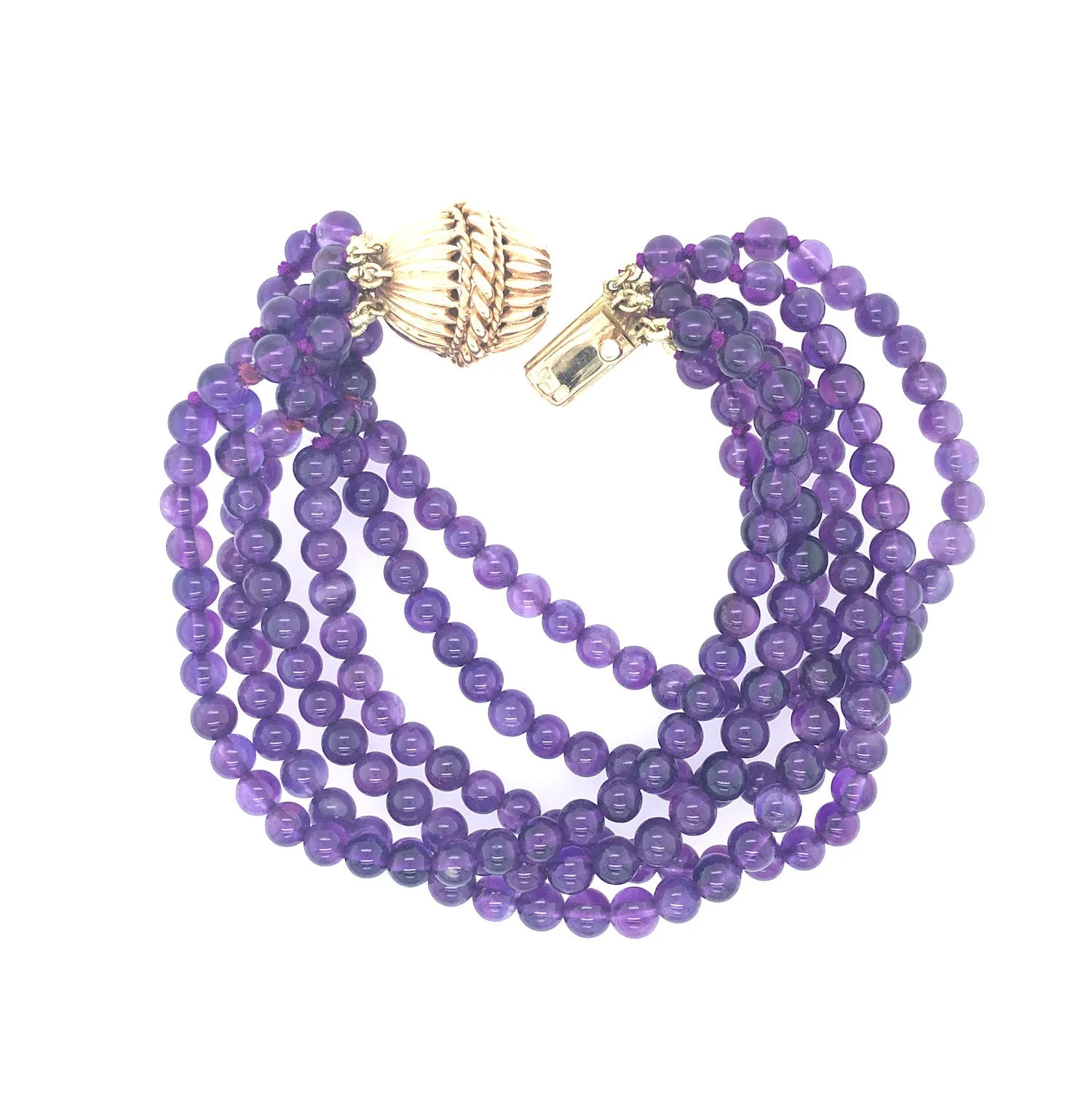 Amethyst and 14K Gold Vintage Bracelet
