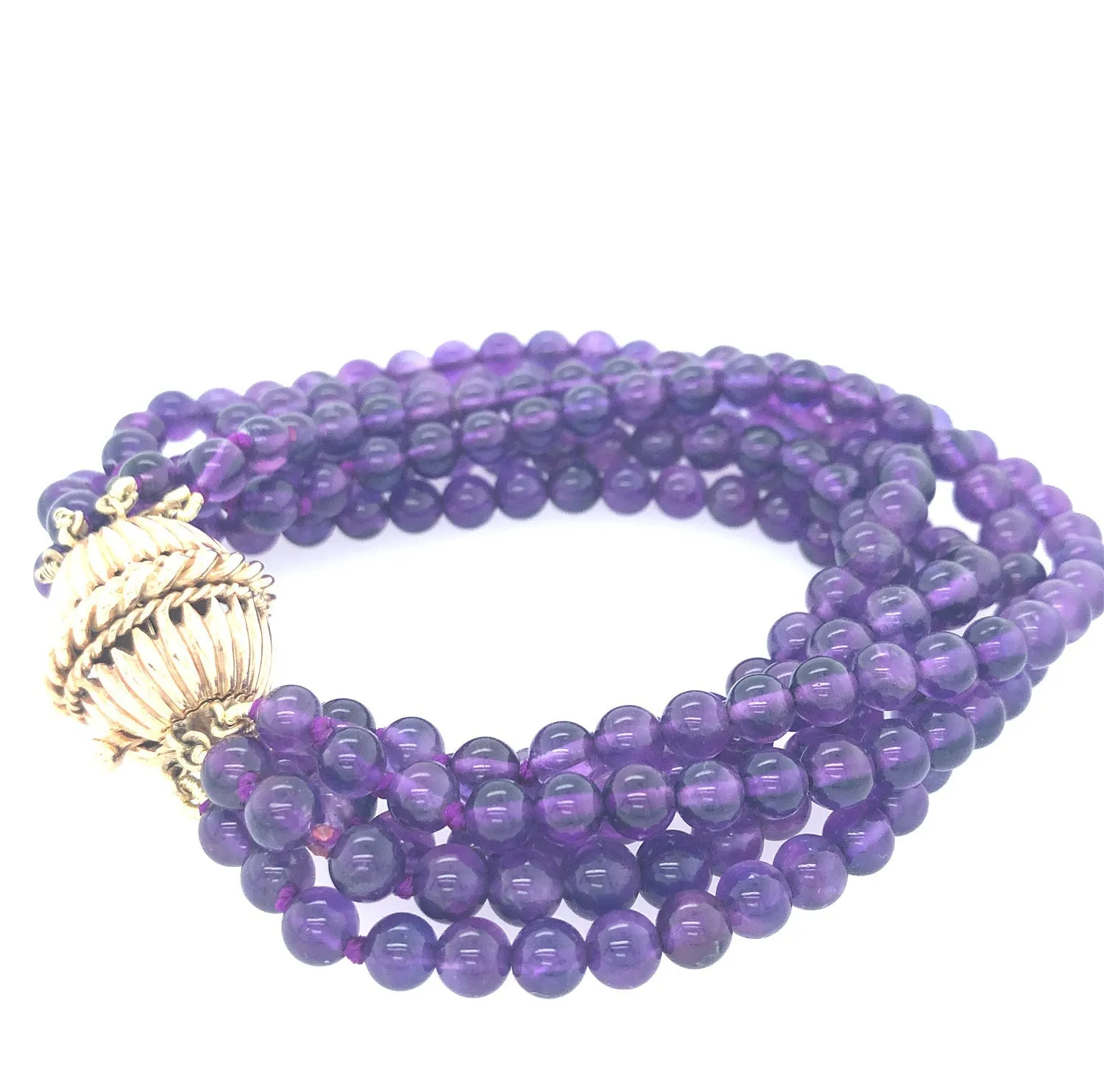 Amethyst and 14K Gold Vintage Bracelet