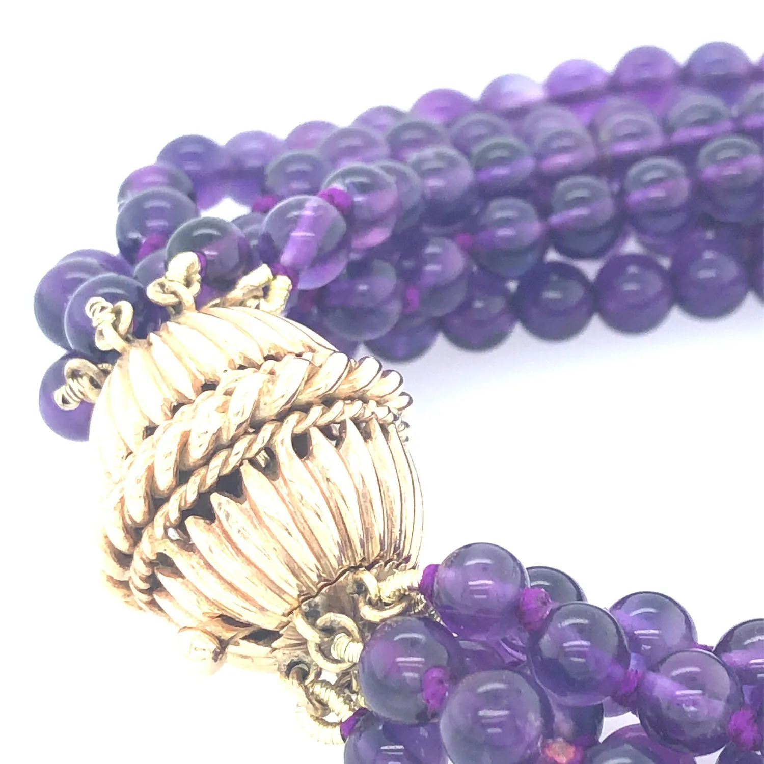 Amethyst and 14K Gold Vintage Bracelet