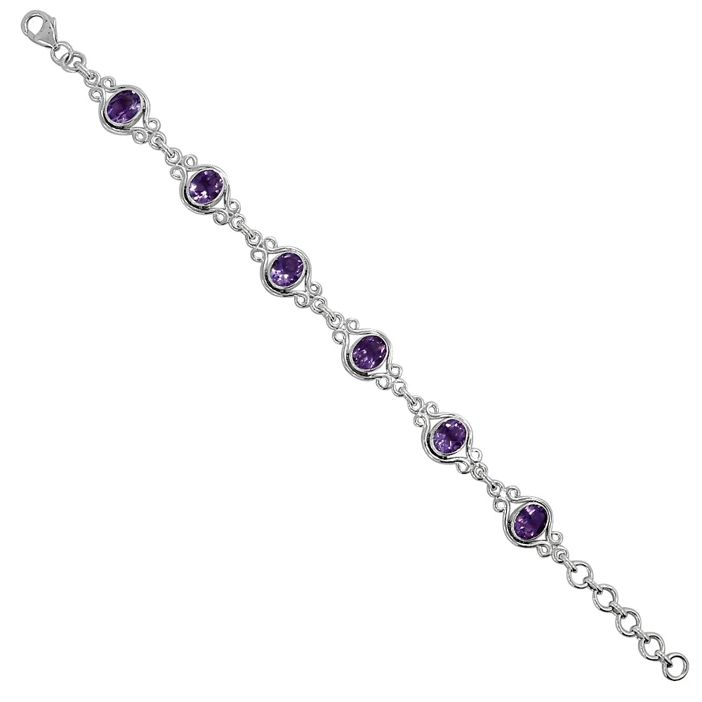 Amethyst Jewelry, 925 Sterling Silver Bracelets