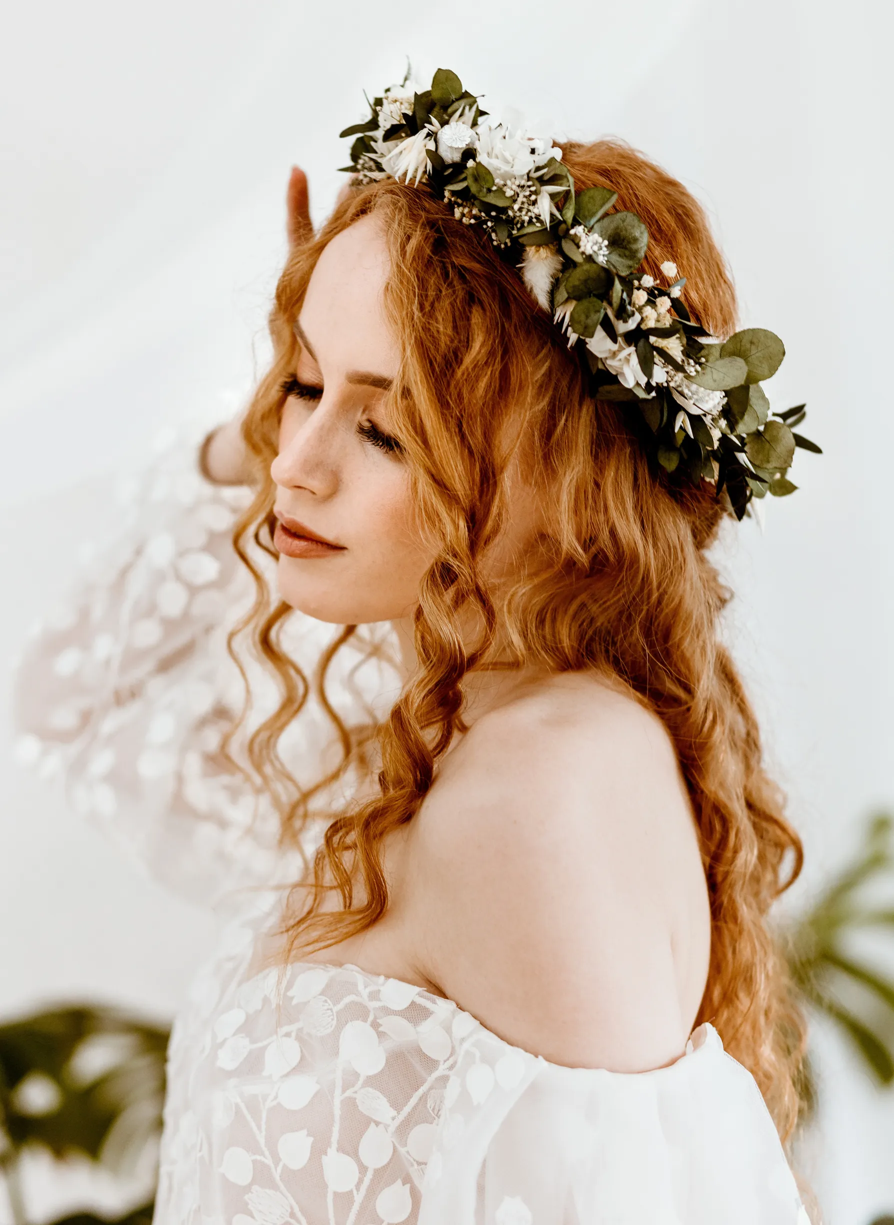 Aphrodite Foliage Flower Crown Wedding Headband