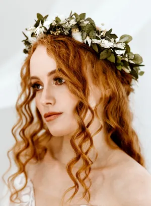 Aphrodite Foliage Flower Crown Wedding Headband