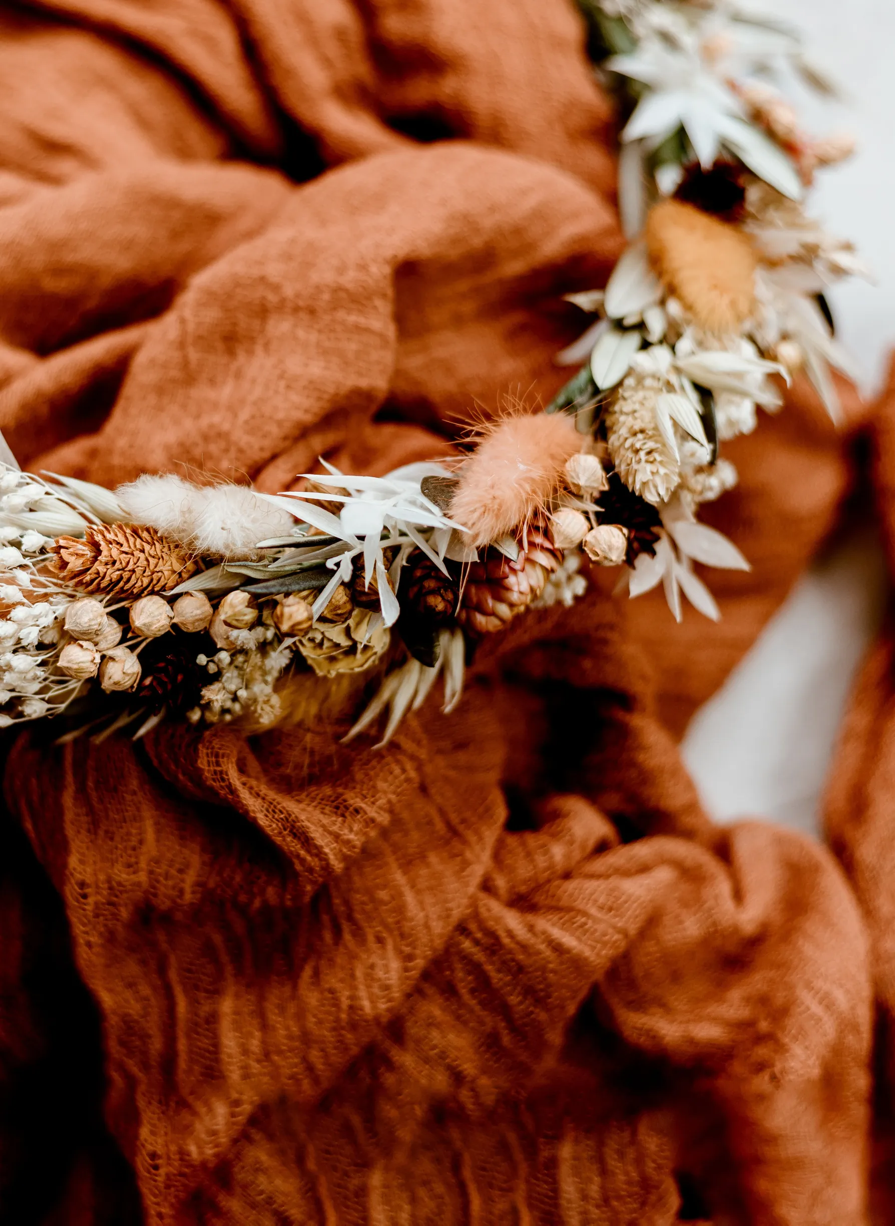 Aurelia Autumn Dried Flower Crown Wedding Headband