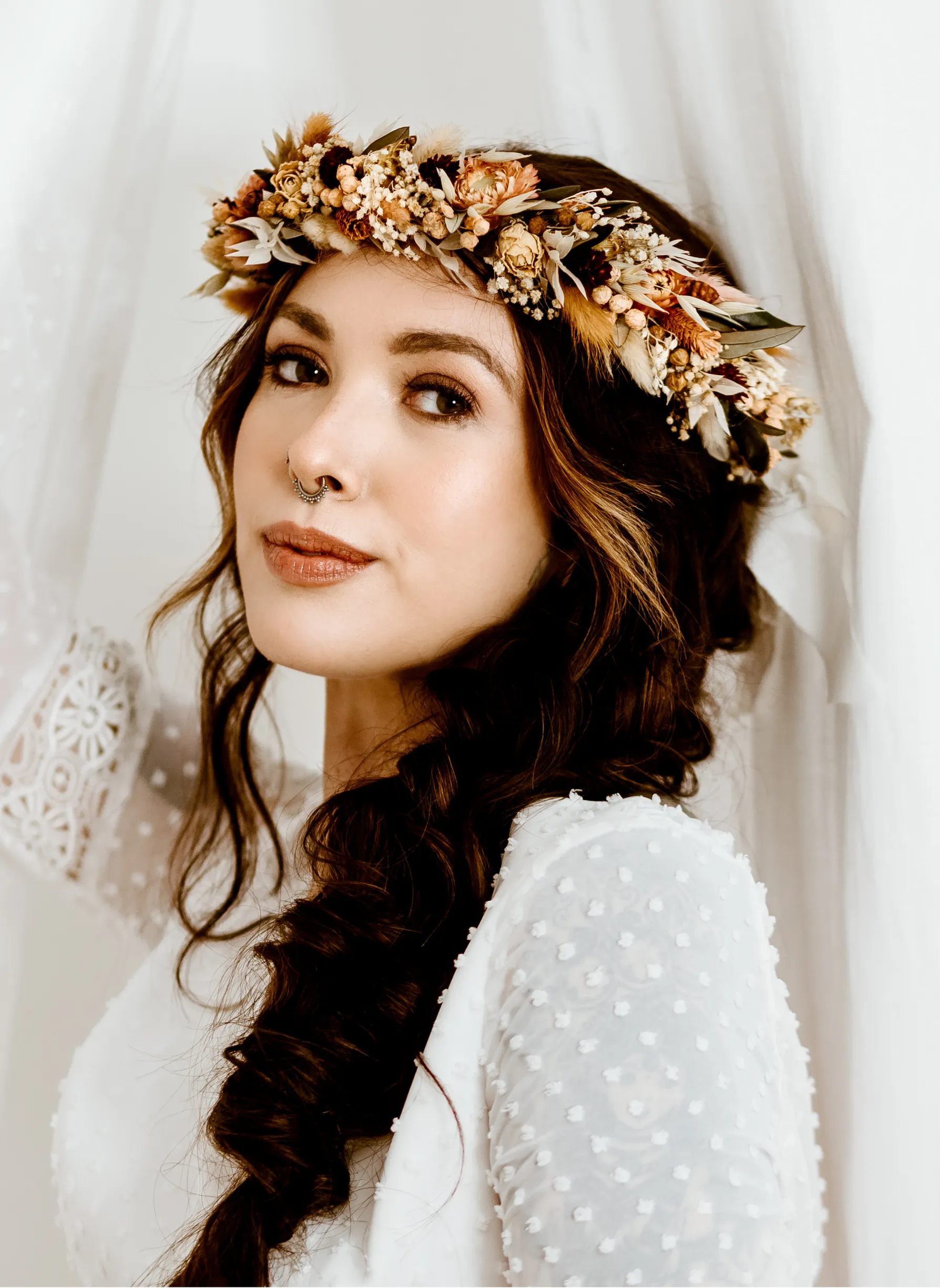 Aurelia Autumn Dried Flower Crown Wedding Headband