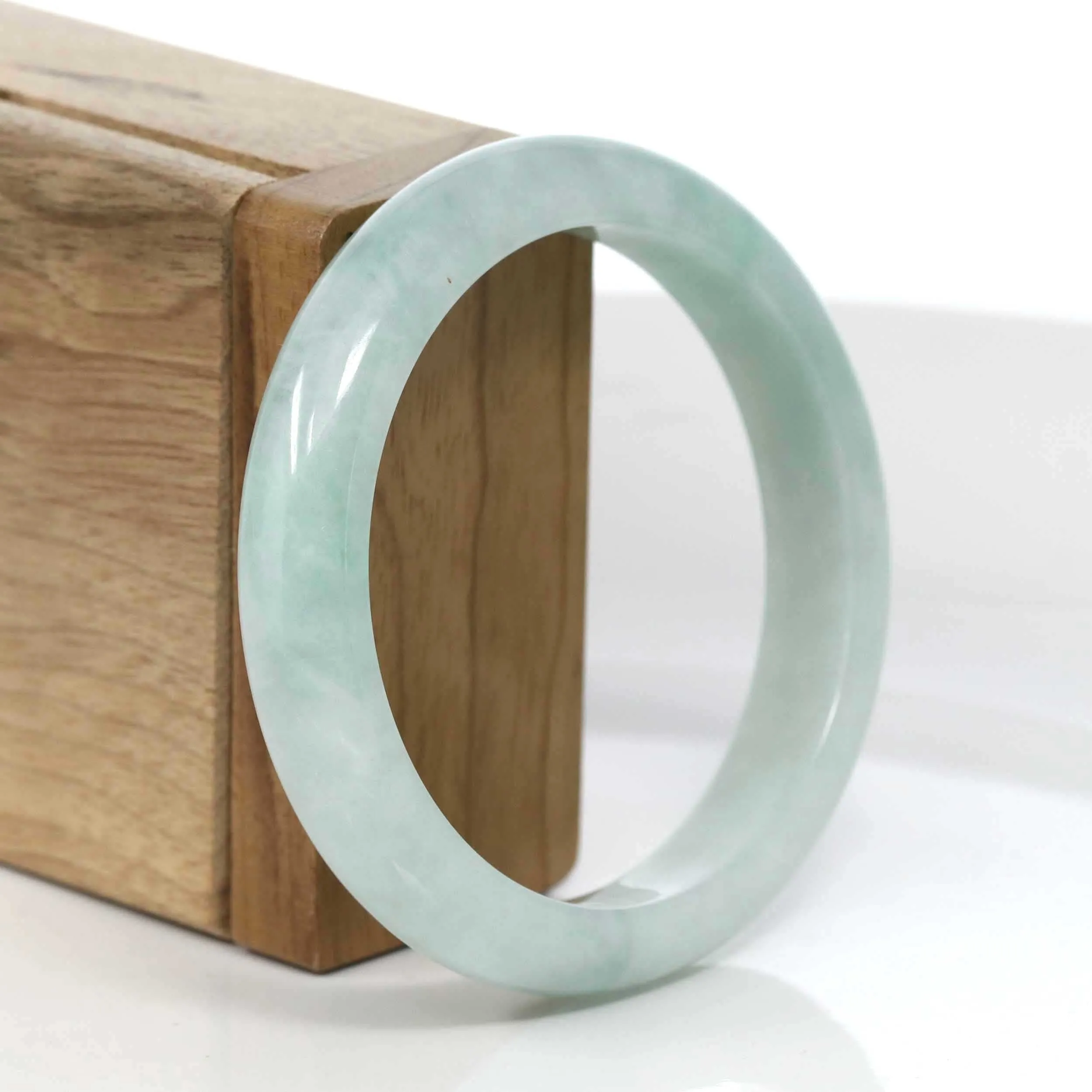 Baikalla™ "Classic Bangle" Genuine Burmese Green Jadeite Jade Bangle Bracelet (56.81mm) #971