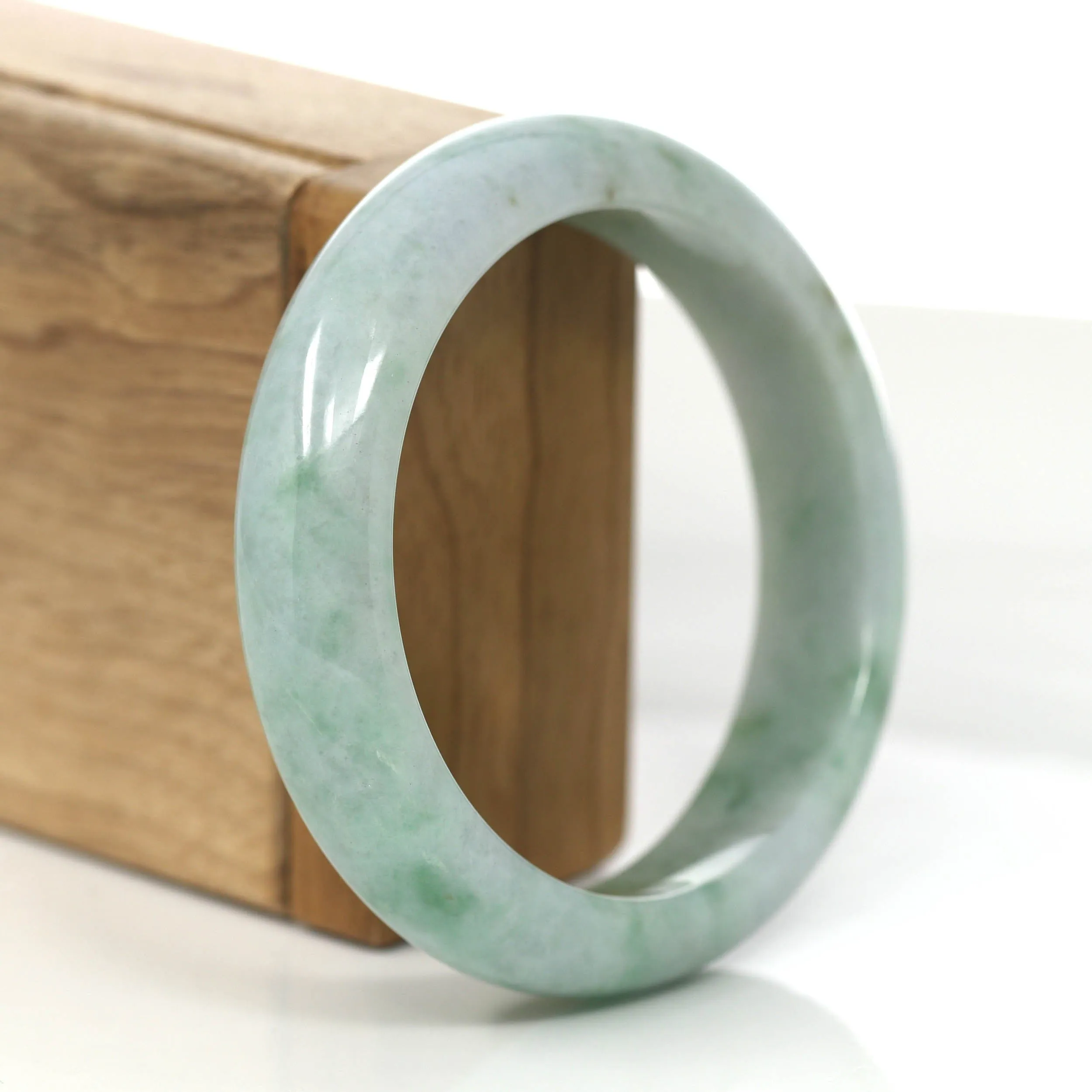 Baikalla "Classic Bangle" Green Natural Burmese Jadeite Jade Bangle (58.09mm) #854
