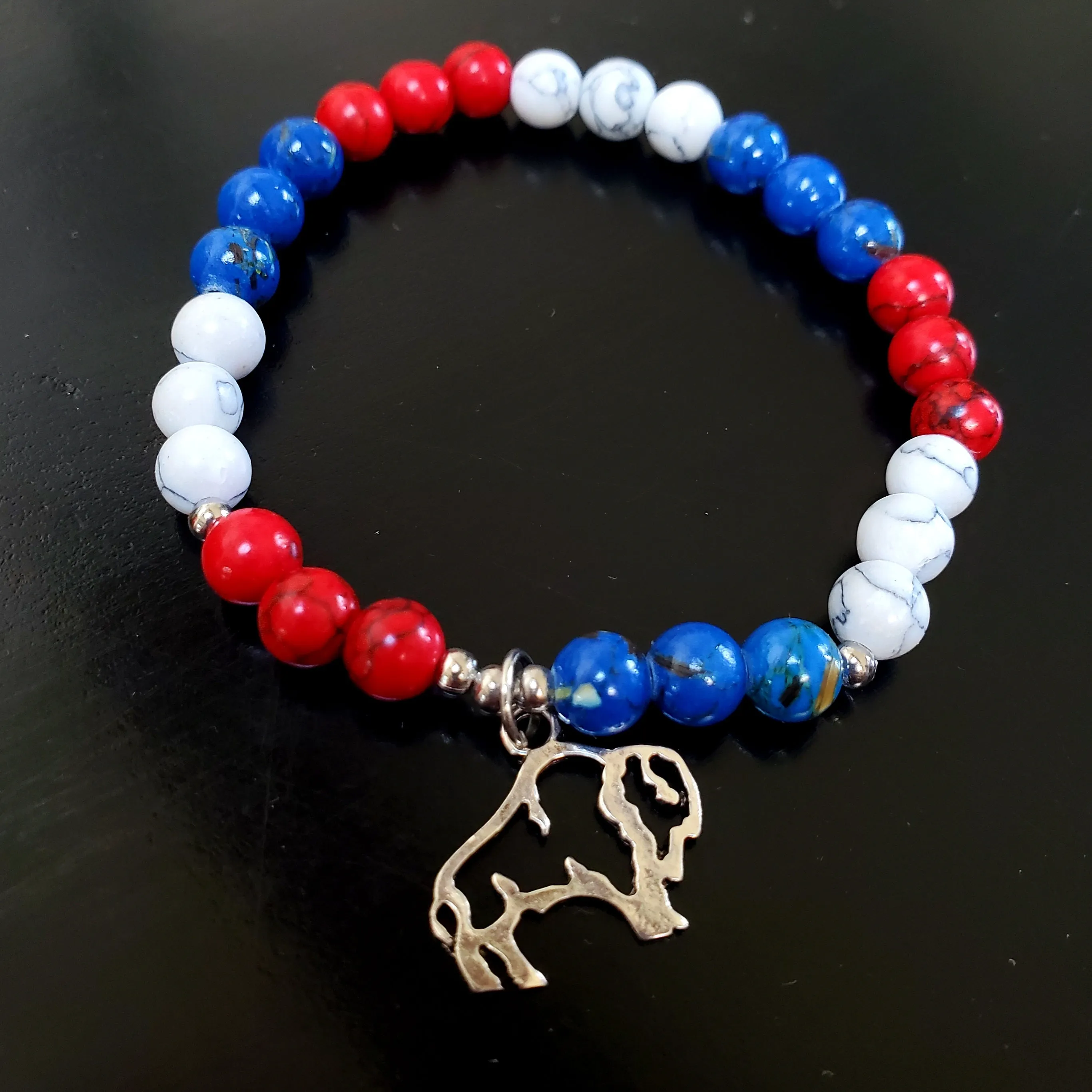 Buffalo Fan Gemstone Stretch Bracelet