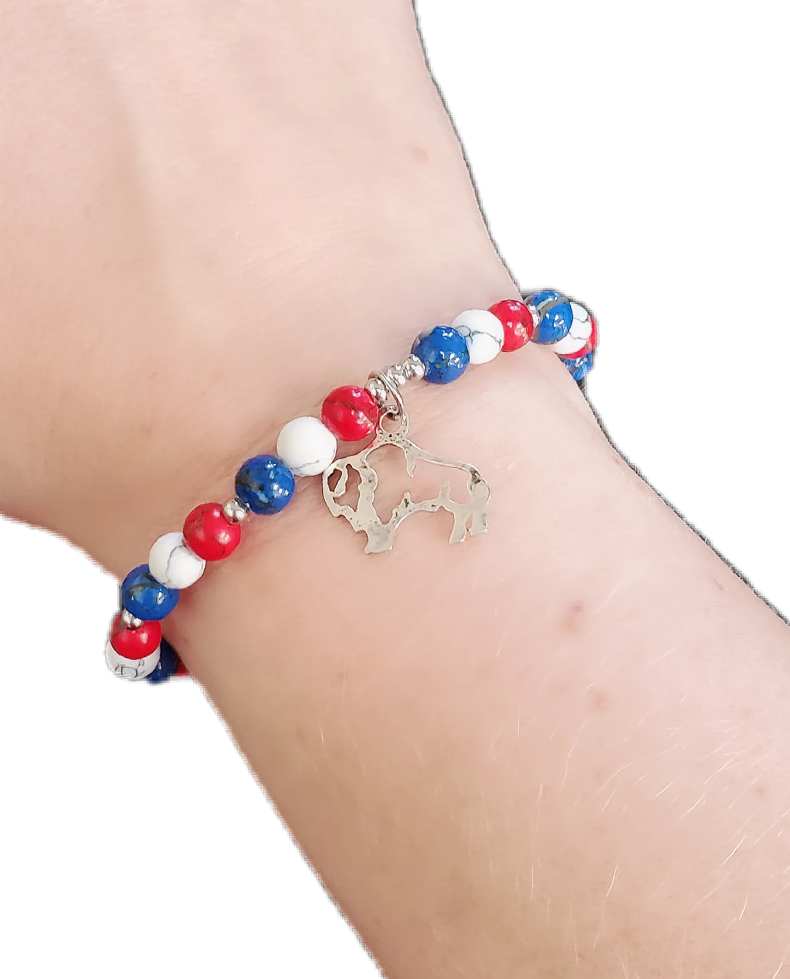 Buffalo Fan Gemstone Stretch Bracelet