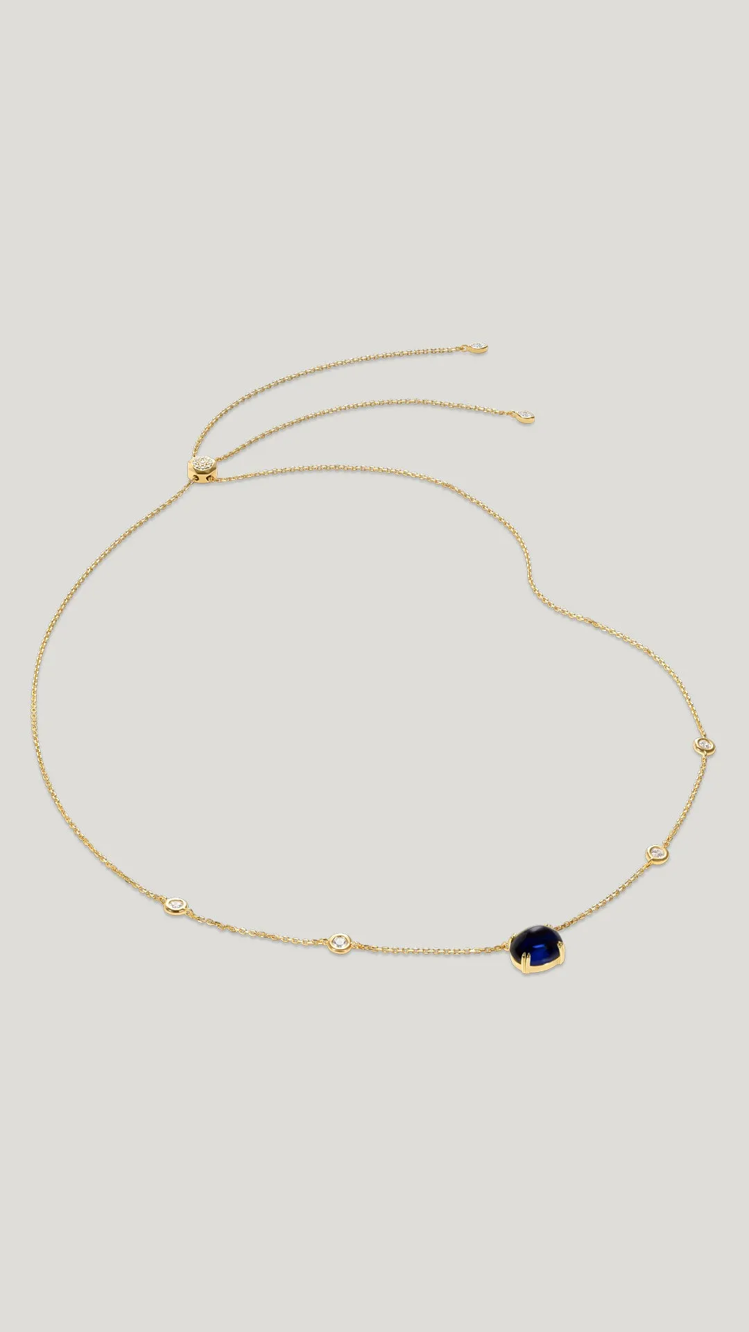 Cabochon Necklace Sapphire Gold Vermeil
