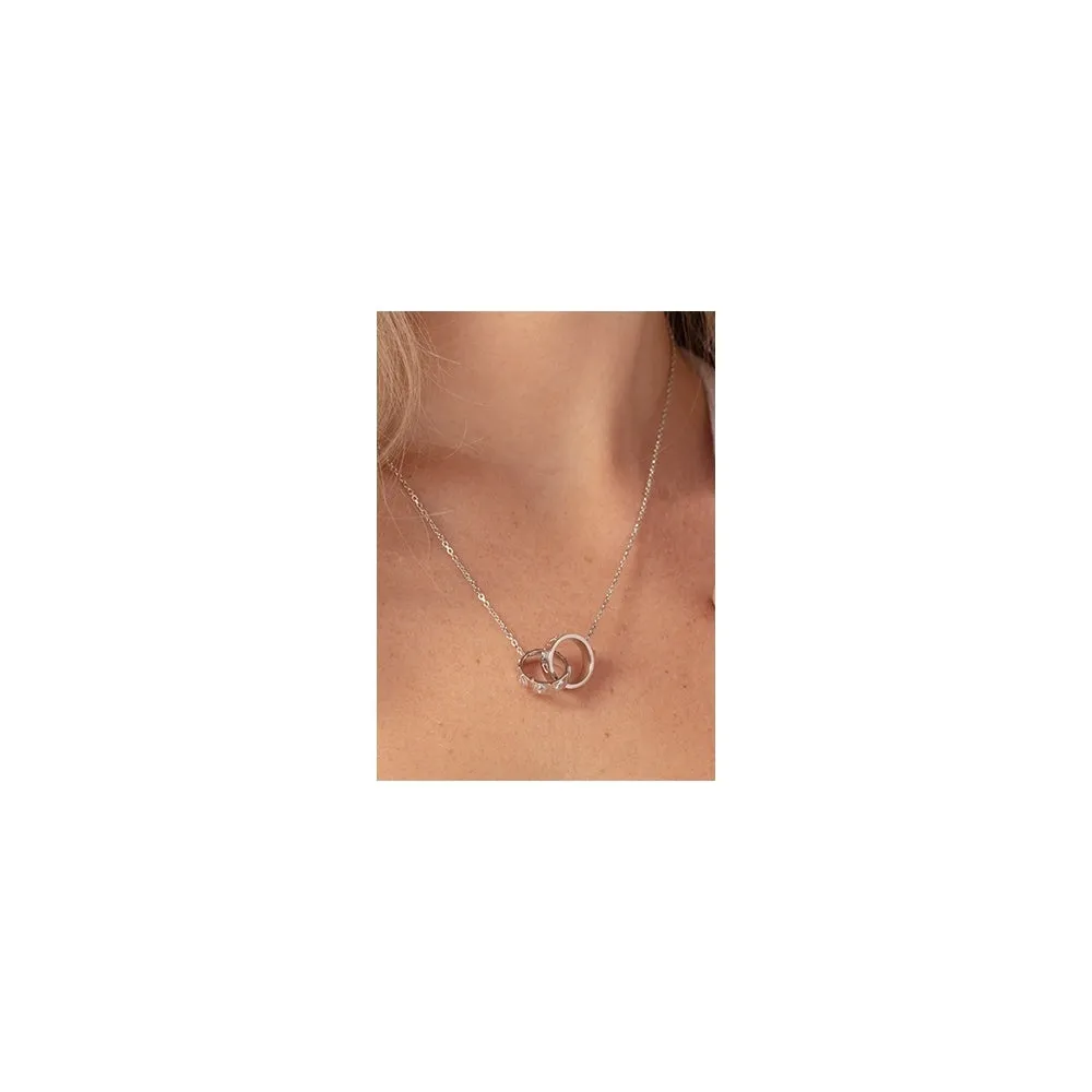 Cariad Links Necklace - Silver/Rose - 3SCARDBP