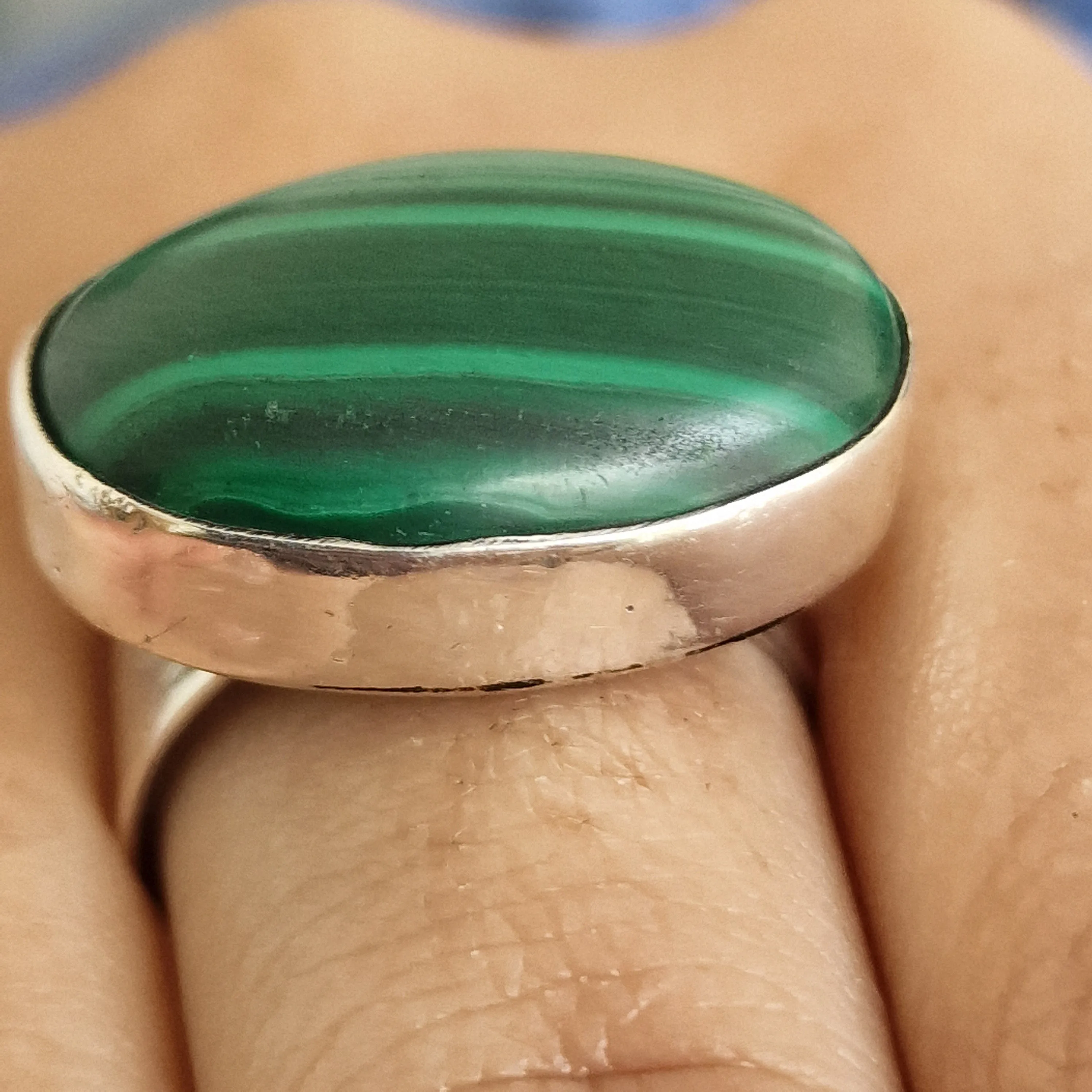 Chic Malachite Silver Sterling 925 Ring