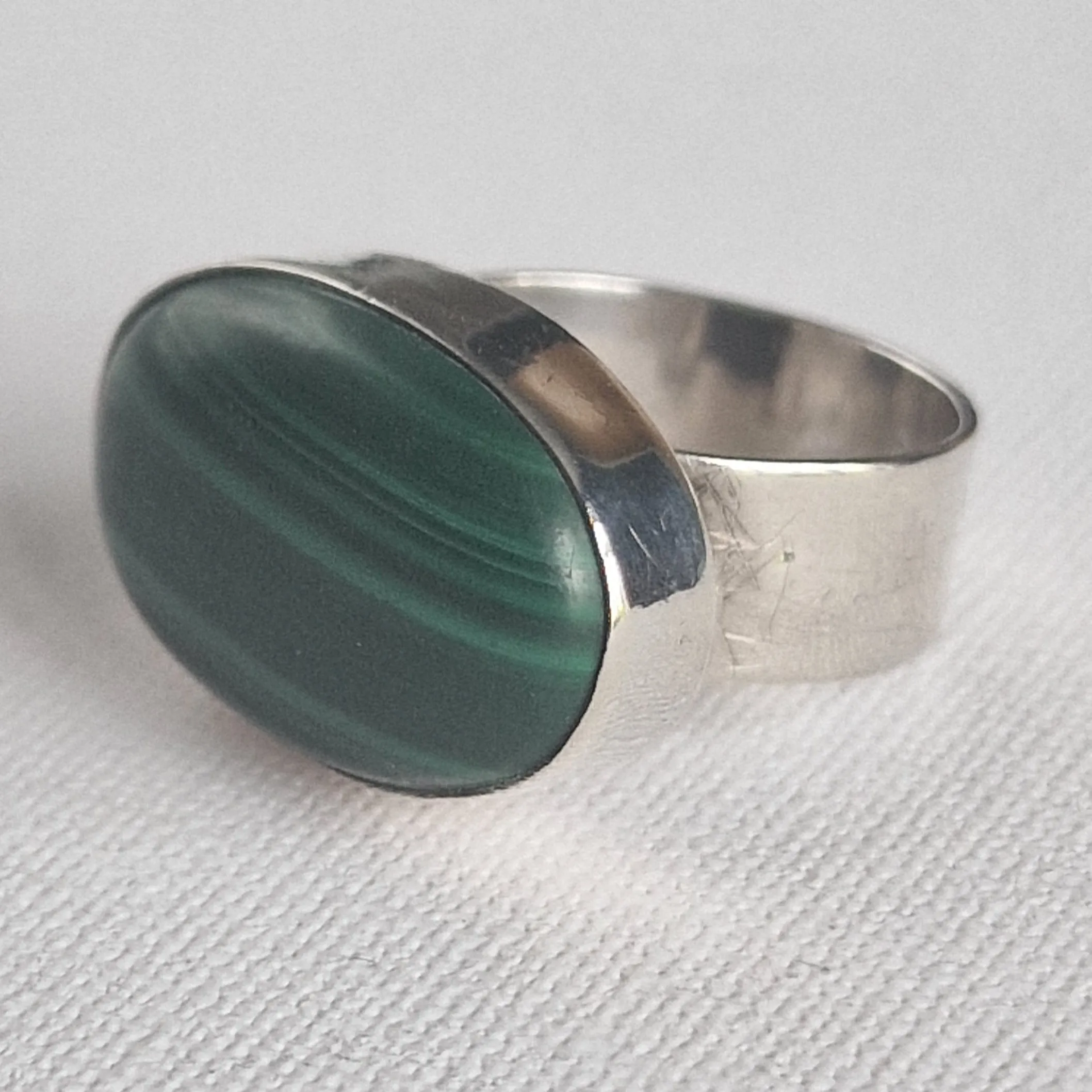 Chic Malachite Silver Sterling 925 Ring