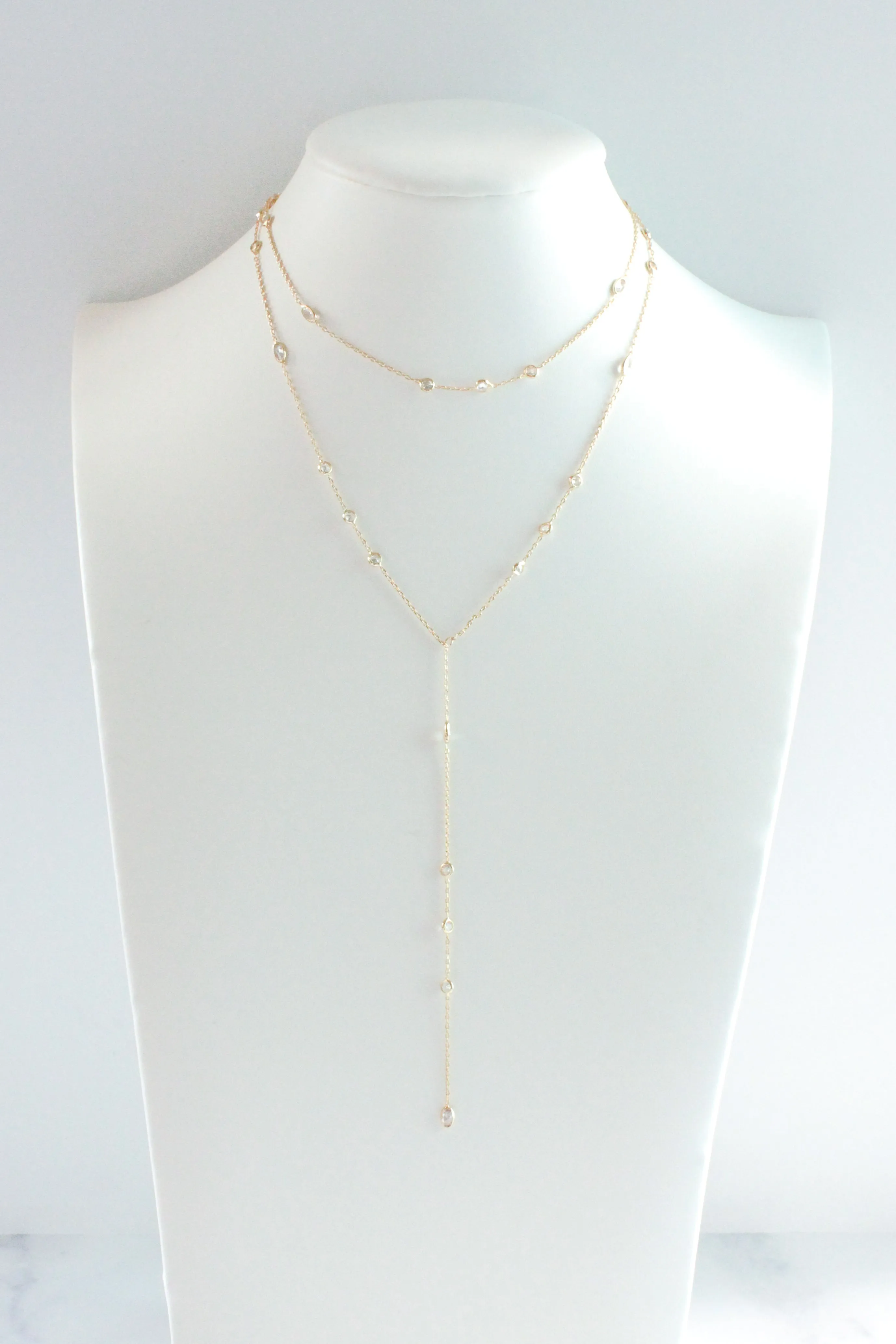 CZ Dainty Chain Set