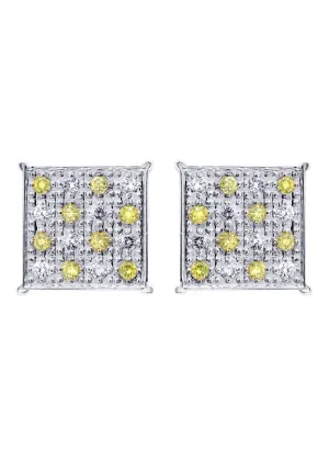 Diamond Earrings For Men | 0.61 Carats 14K White Gold