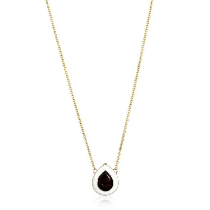 Diamond Smoky Topaz Pendant Necklace