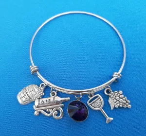 Expandable Charm Bracelet - Wine