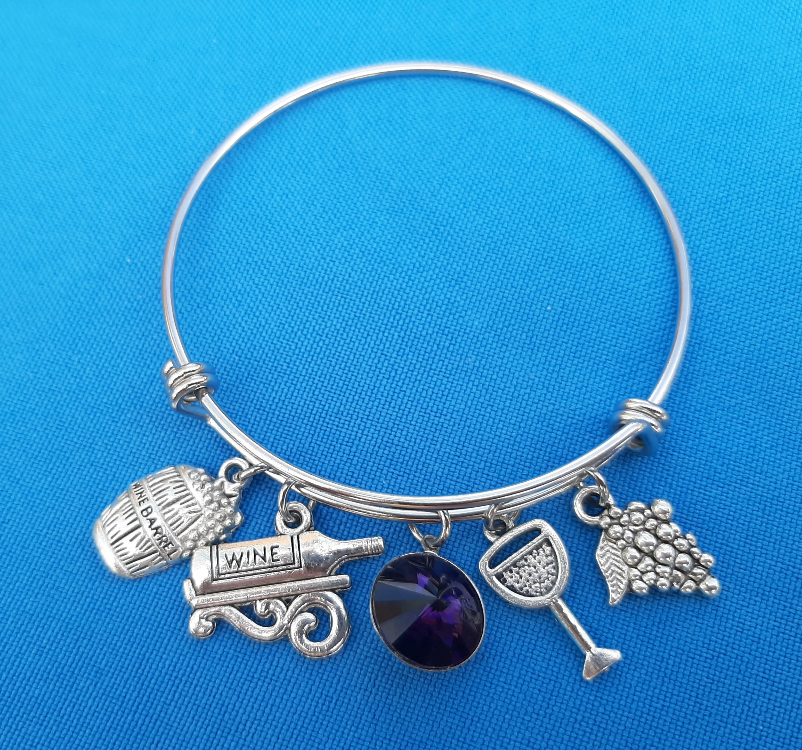 Expandable Charm Bracelet - Wine