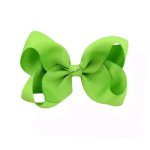 Girl's Ribbon Bow Clip - Lime