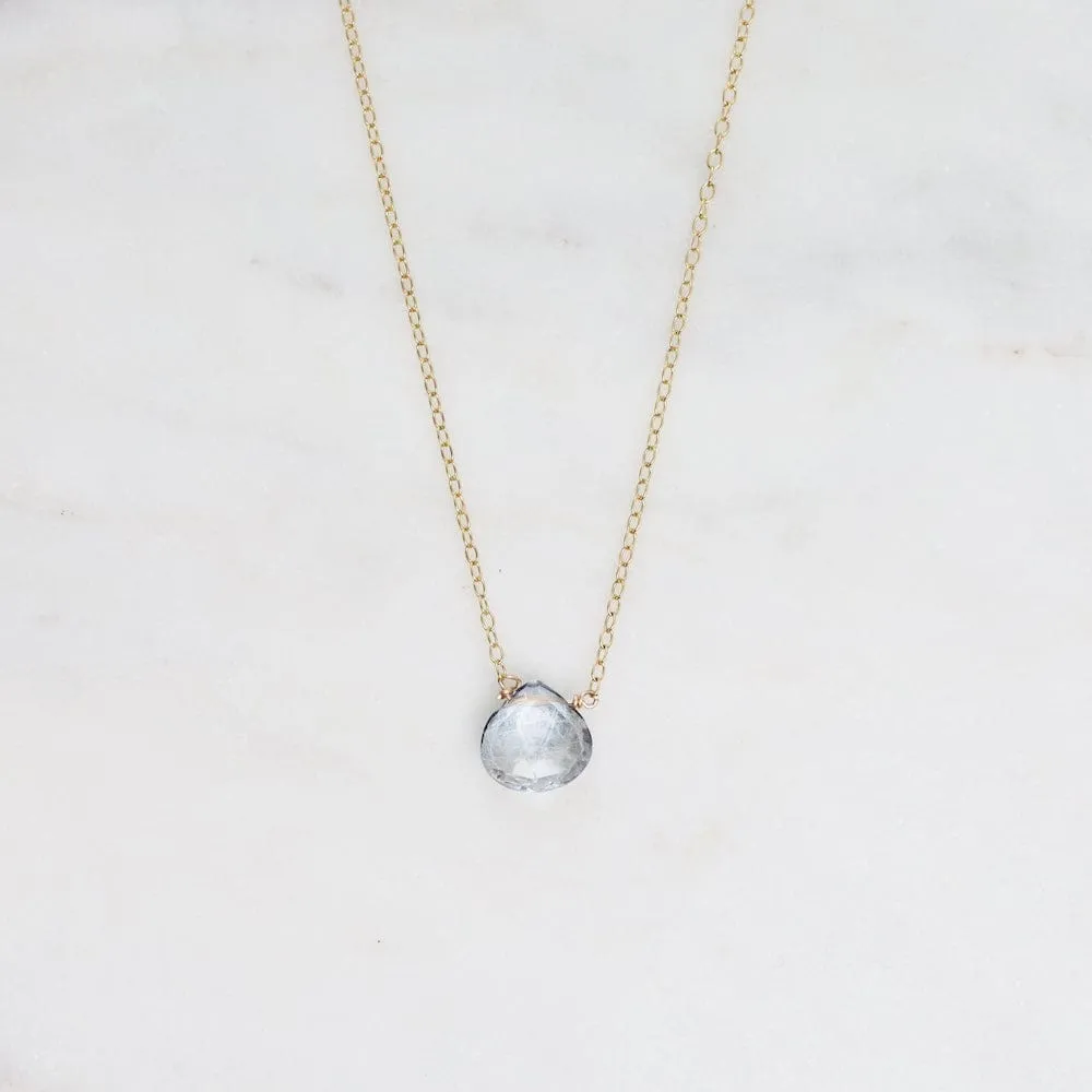 Gold Filled Chain with Mystic Blue Topaz Brio Necklace