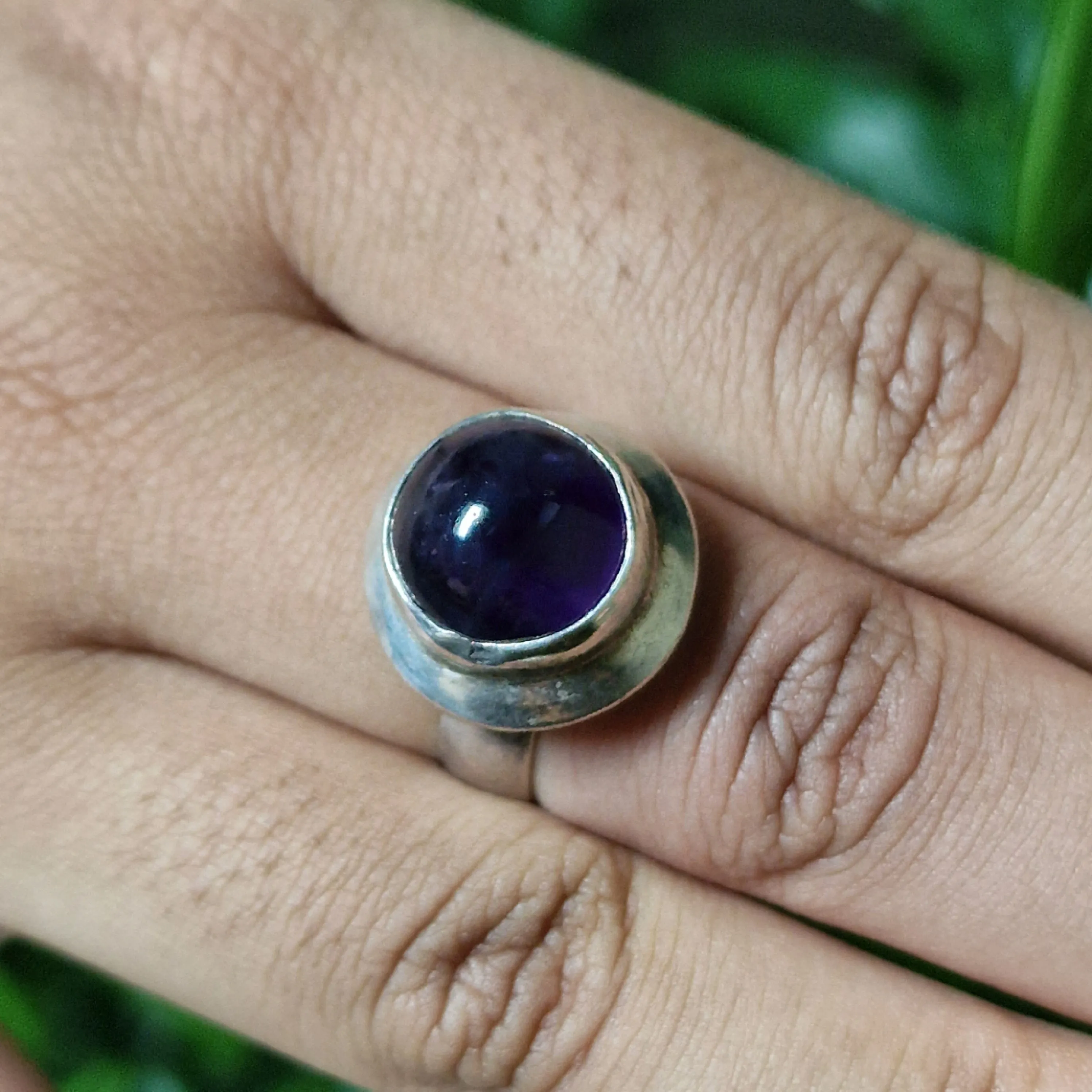 Handcrafted Amethyst Crystal Silver Sterling Ring
