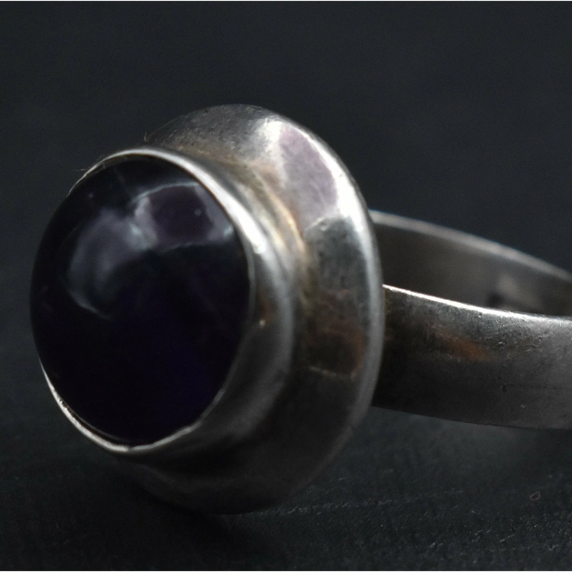 Handcrafted Amethyst Crystal Silver Sterling Ring