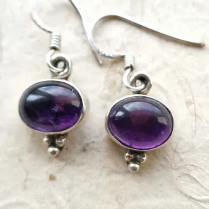 Handmade 925 Silver Sterling Amethyst Gemstone Earrings
