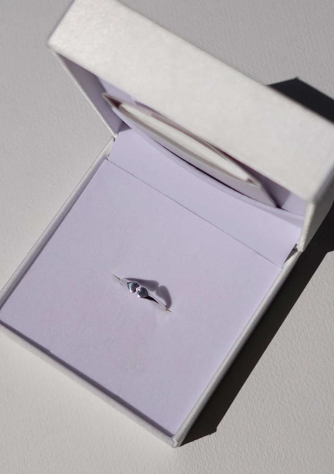 Heart Connection Signet Ring - Silver