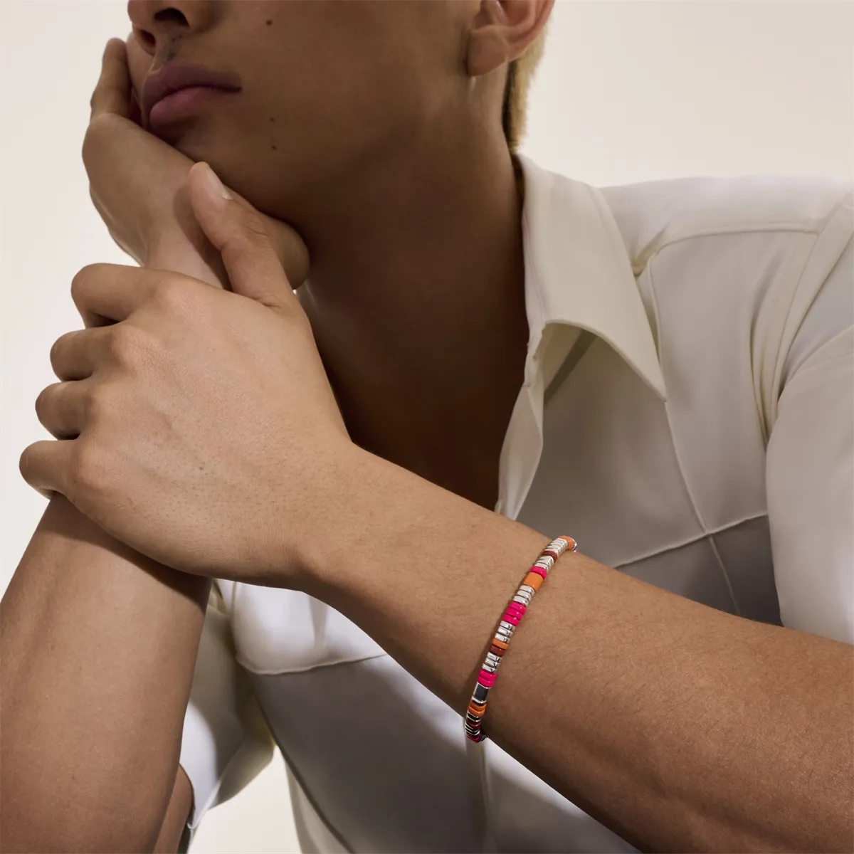 John Hardy Sterling Silver 5mm Colorblock Bracelet