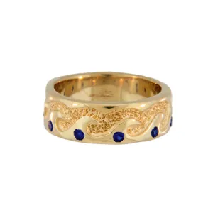 Lady's Wave Band Ring, Sapphire