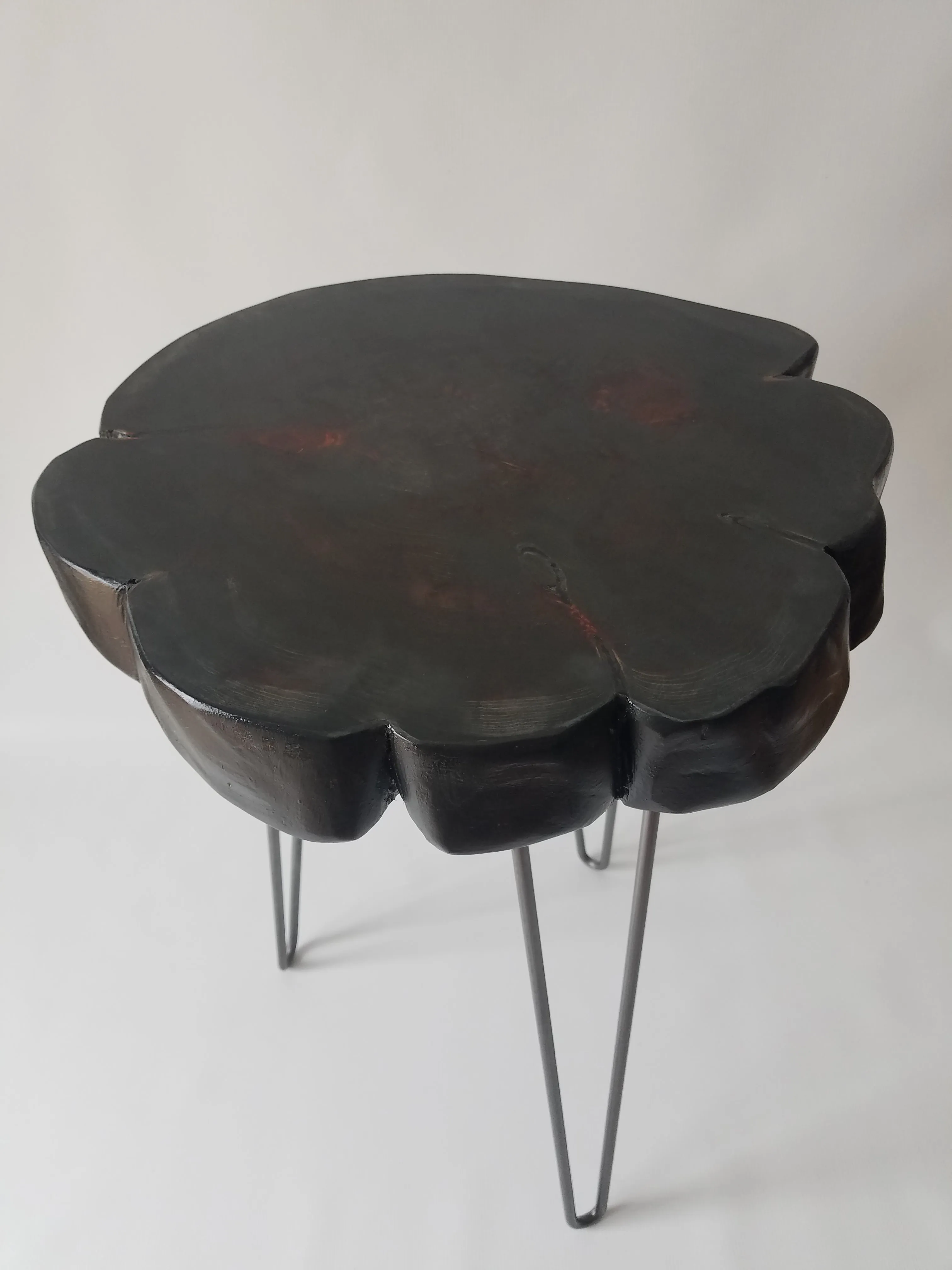 Live Edge Side Table- End Table- Round- Log Table- Tree Slice- Night Stand- Natural Wood- Plant Stand- Living Room- Black- Gray- Burgundy