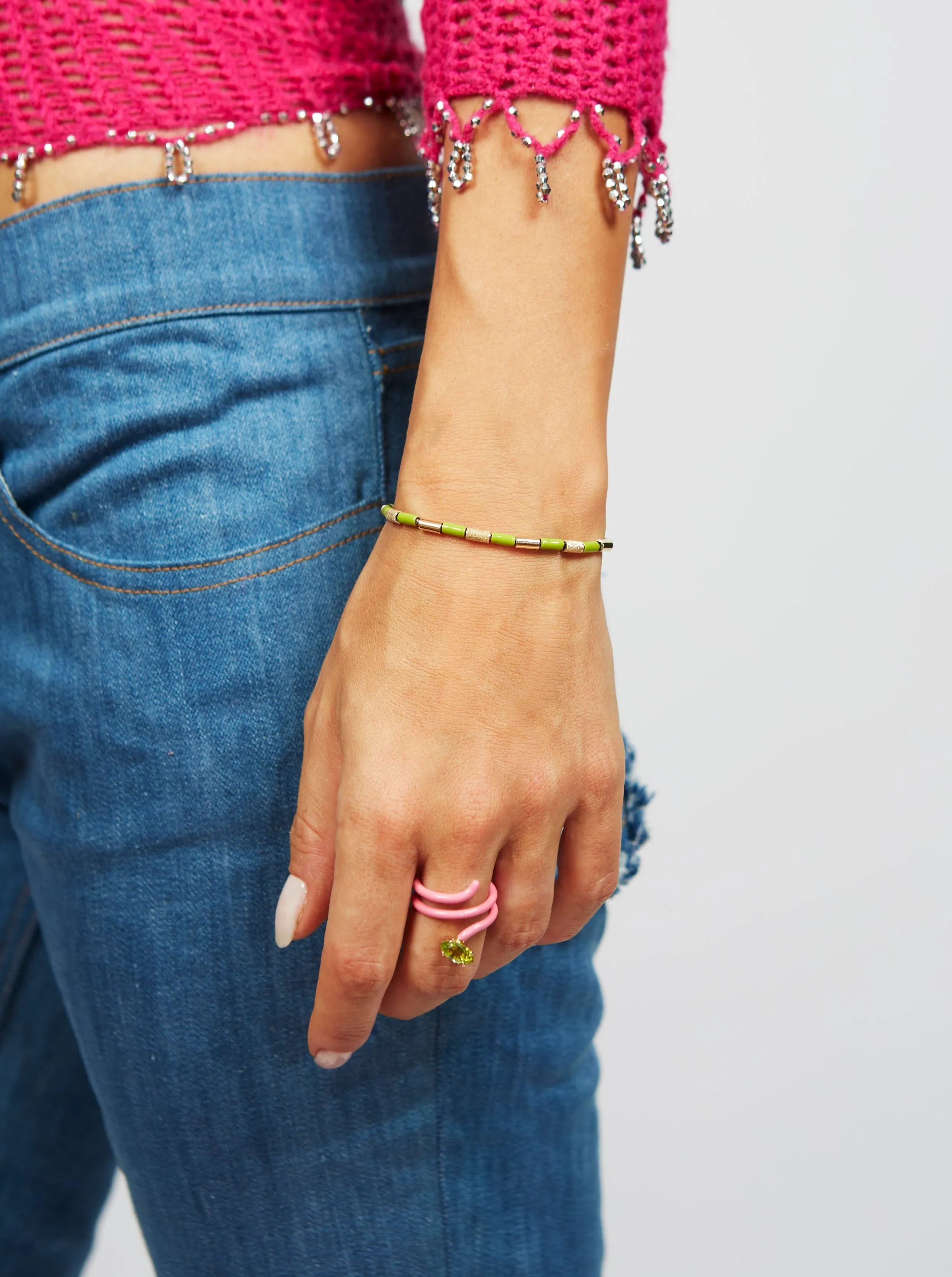 LOOPED VINE RING ~ IN PINK