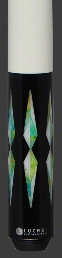 Lucasi Zero Flexpoint Midnight Black with Silk White Inlays and Imtitation Bone Wrapless Pool Cue - LZC48