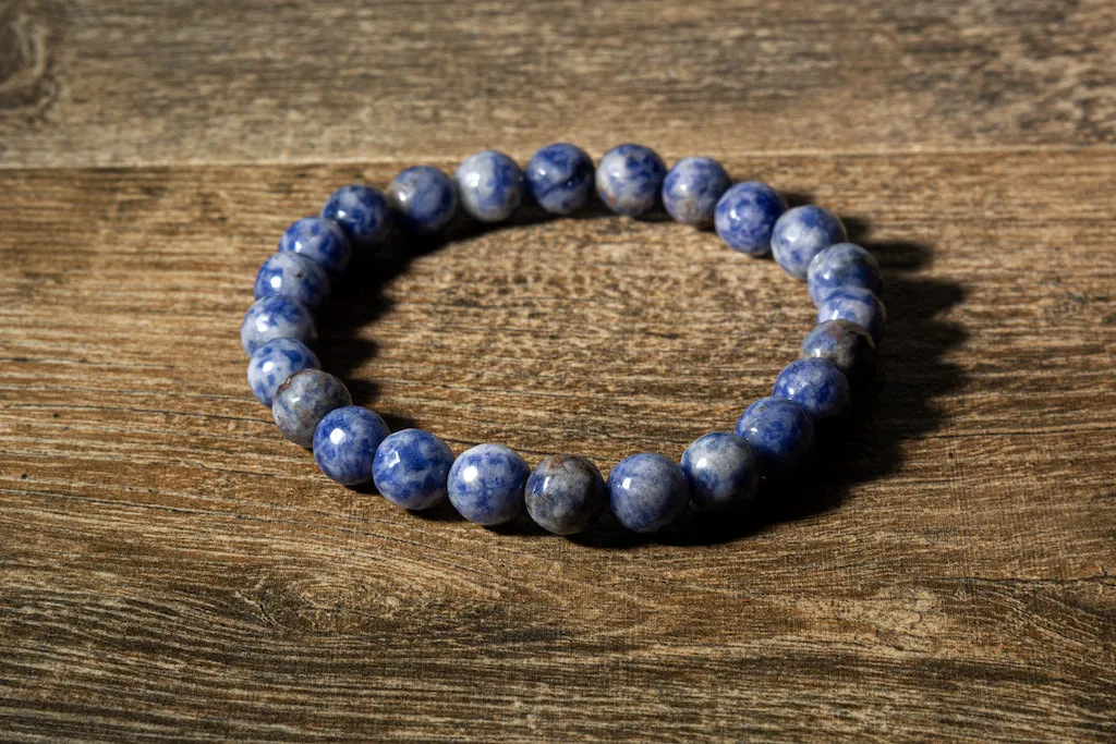 Luxury Light Blue Faceted Sodalite Natural Gemstone Bracelet