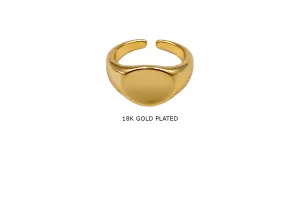 MP4214  Signet Geometric Design Round Ring
