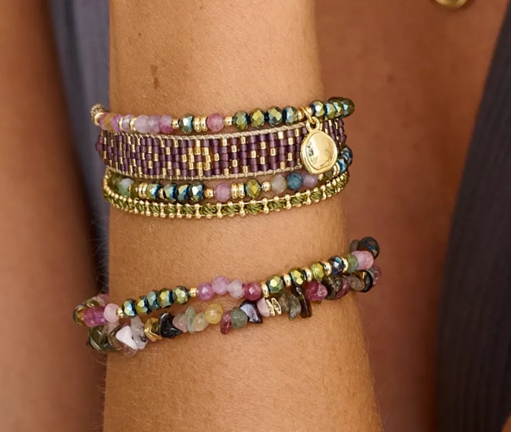 Nicobar Gold & Tourmaline Bracelet Stack