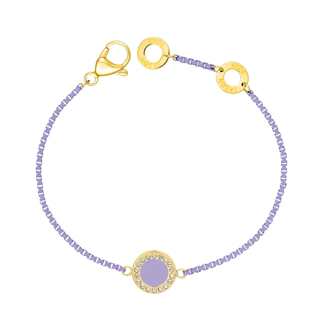 OCEAN LAVENDER CHAIN LAVENDER CHIP WITH ZIRCONIA BRACELET