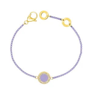 OCEAN LAVENDER CHAIN LAVENDER CHIP WITH ZIRCONIA BRACELET