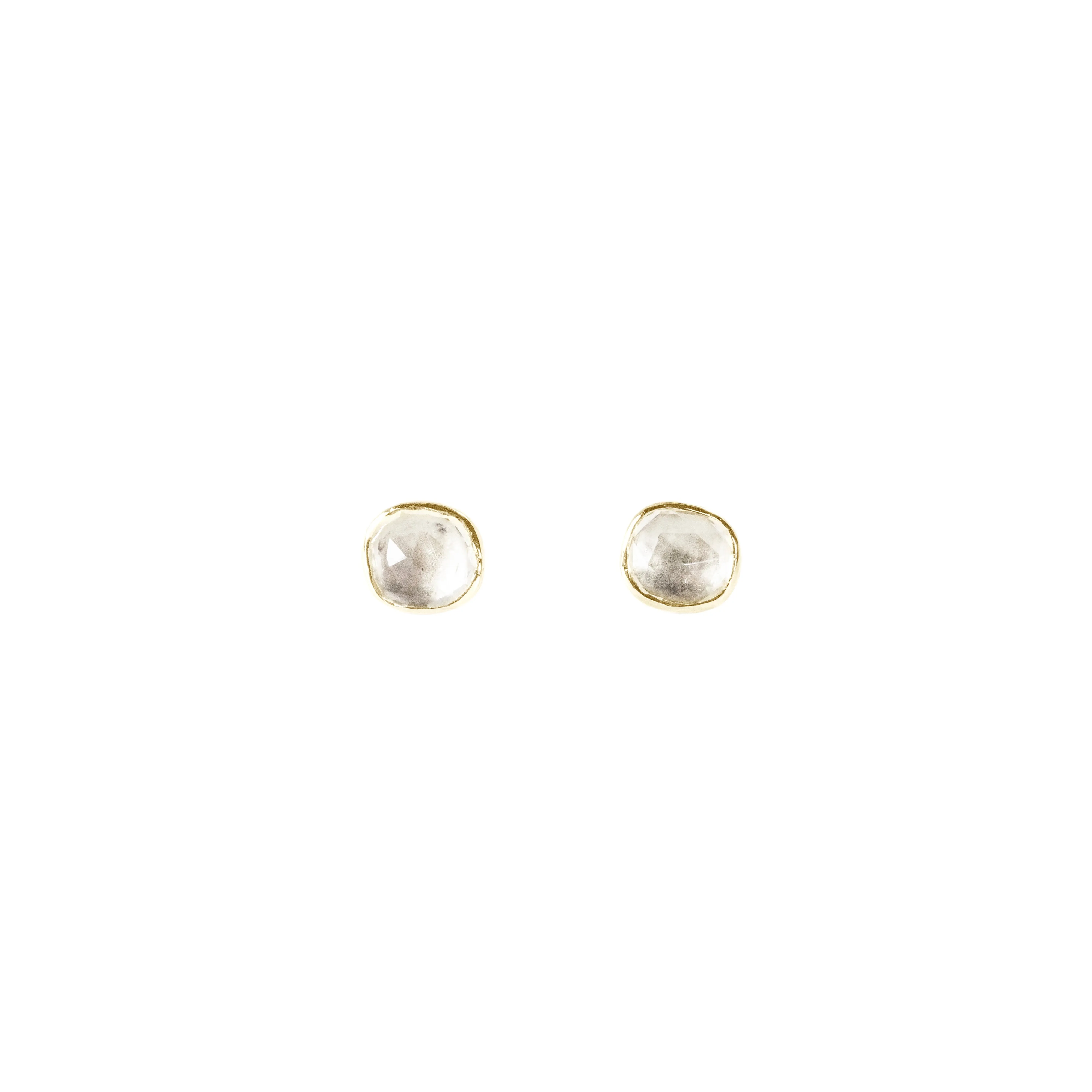 Organic Set Gemstone Stud Earrings