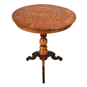 Parquetry Tripod Table