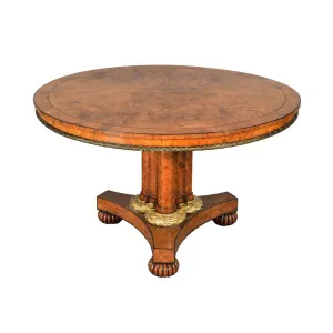 Pollard Oak and Parcel Gilt Center Table