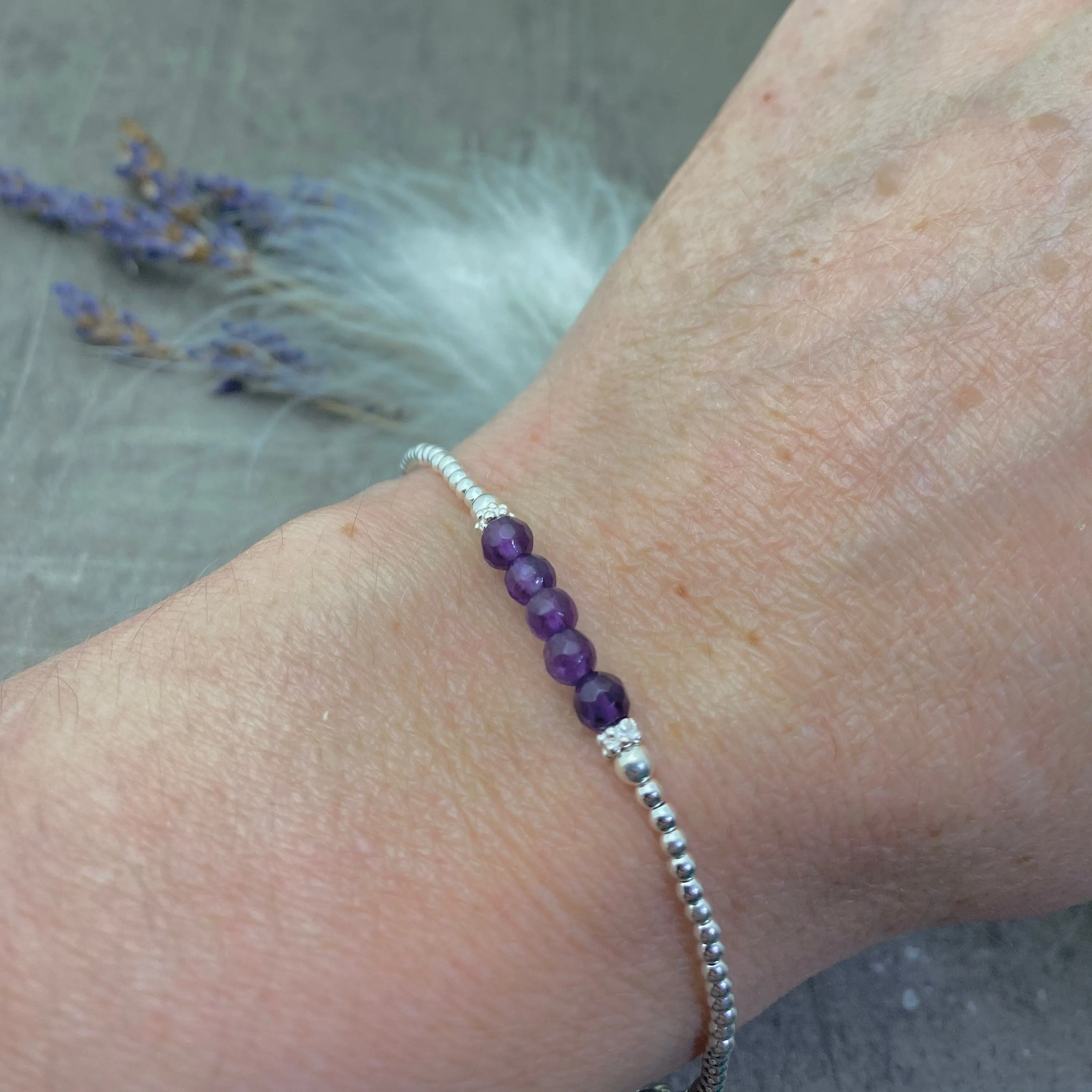 Purple Amethyst Bracelet, February Birthstone